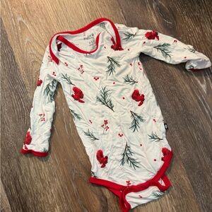 Kyte Baby Long Sleeve Bodysuit Christmas print 6-12